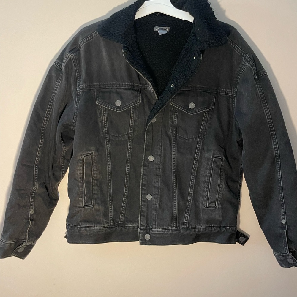 Divided black distressed denim jean jacket.